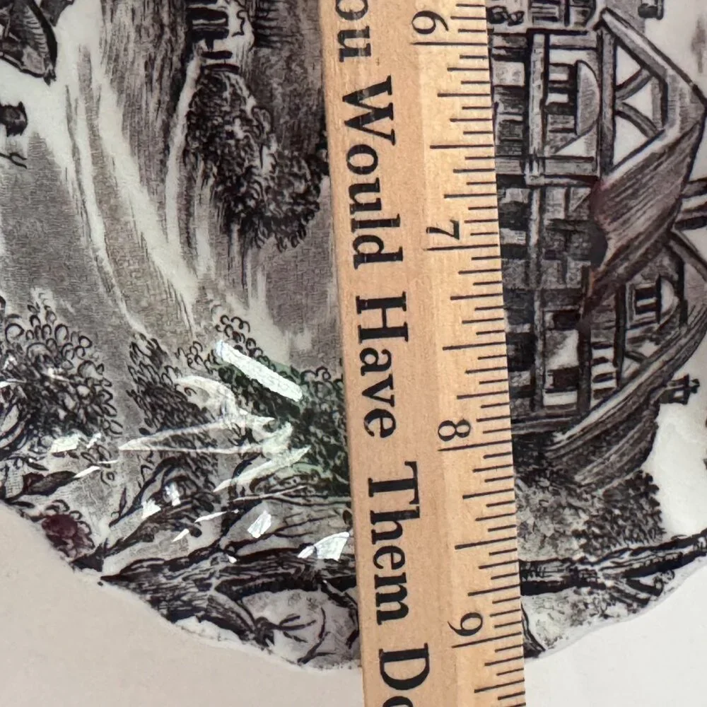 3 Yorkshire Staffordshire England Hand-Engraved Ironstone Bowls Oval Round 4405 - Picture 10 of 11